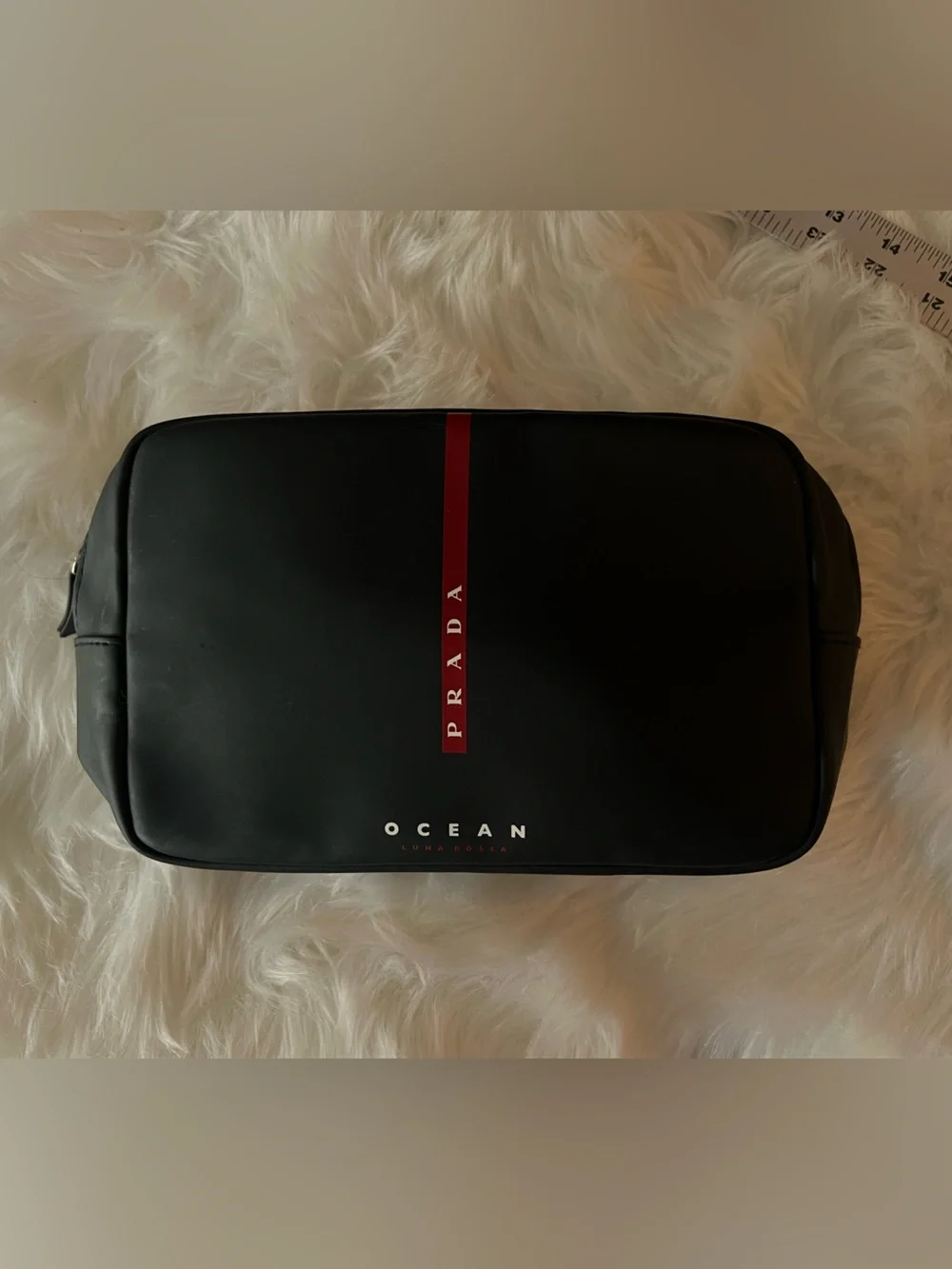 Prada Luna Rossa Ocean Black travel pouch Toiletry Bag